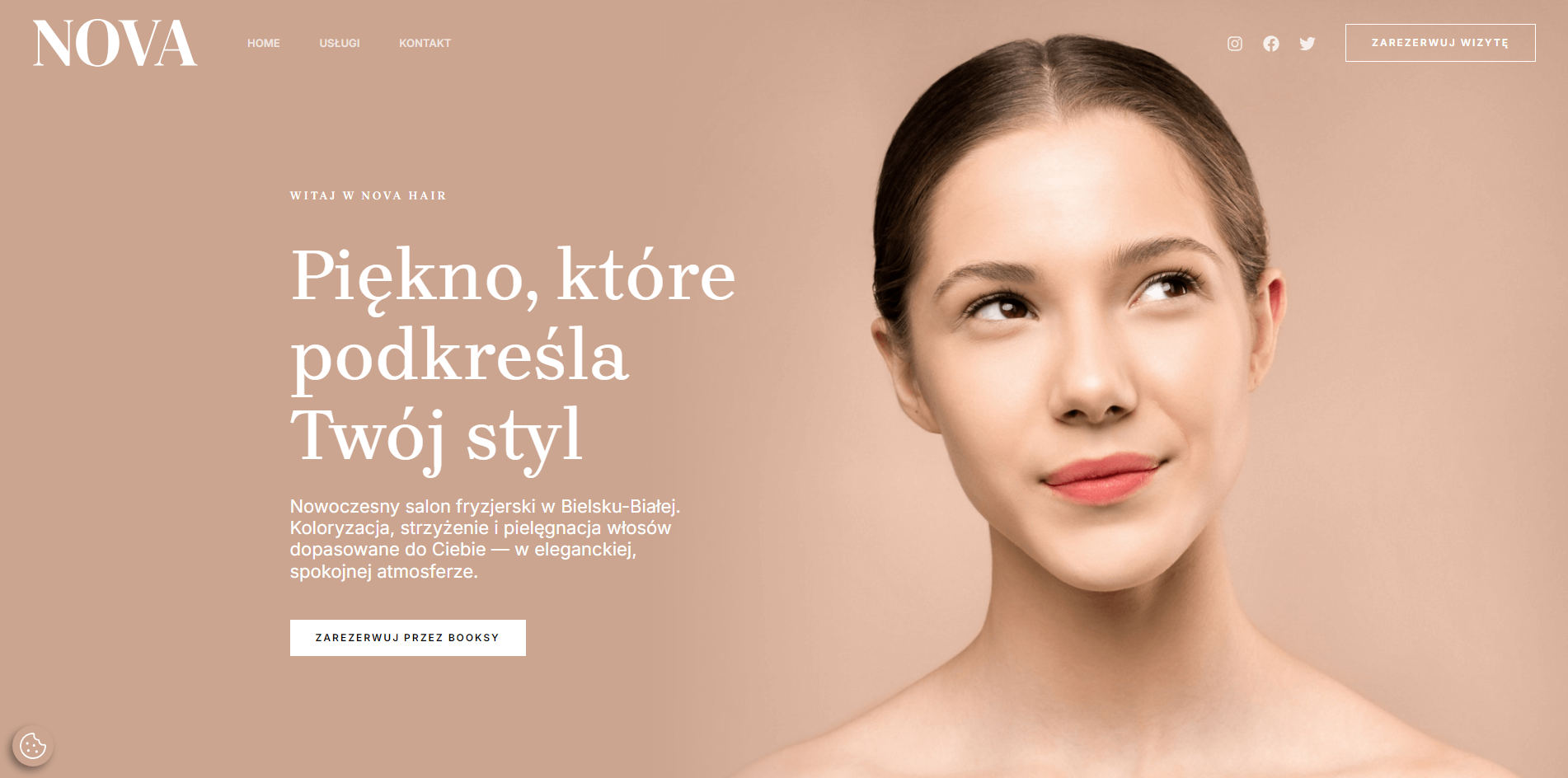 Koncepcja strony internetowej Fryzjer Nova